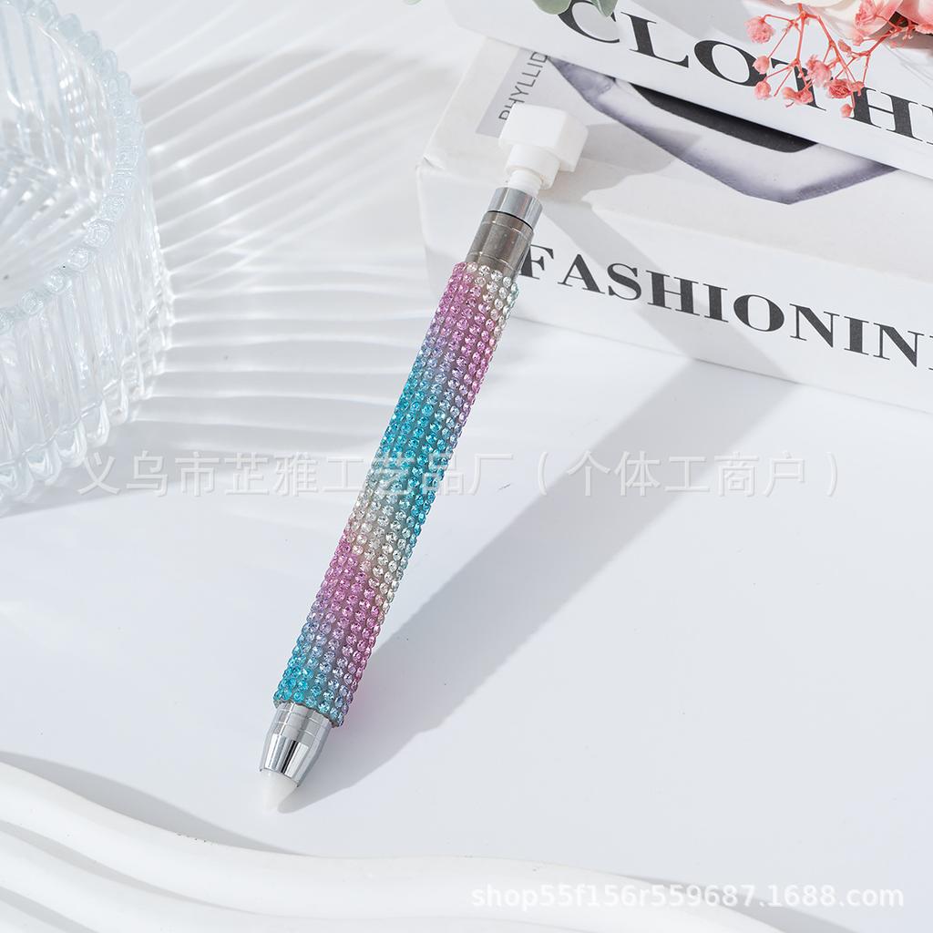 Diamond-encrusted nail art tools Double-head point pen wholesale Rotary push-pressing mud Sticky drill point pen Wave point drill pen