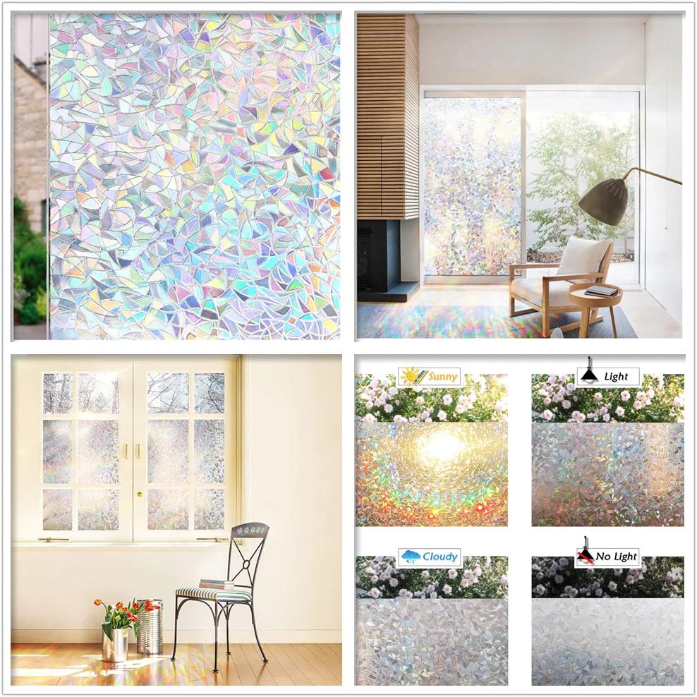 3D-Regenbogen-Fensterfolie, Chamäleon-Dekoration für Zuhause, statisch haftend, nicht klebend, Glasfensteraufkleber, Wärmedämmung, Glasaufkleber