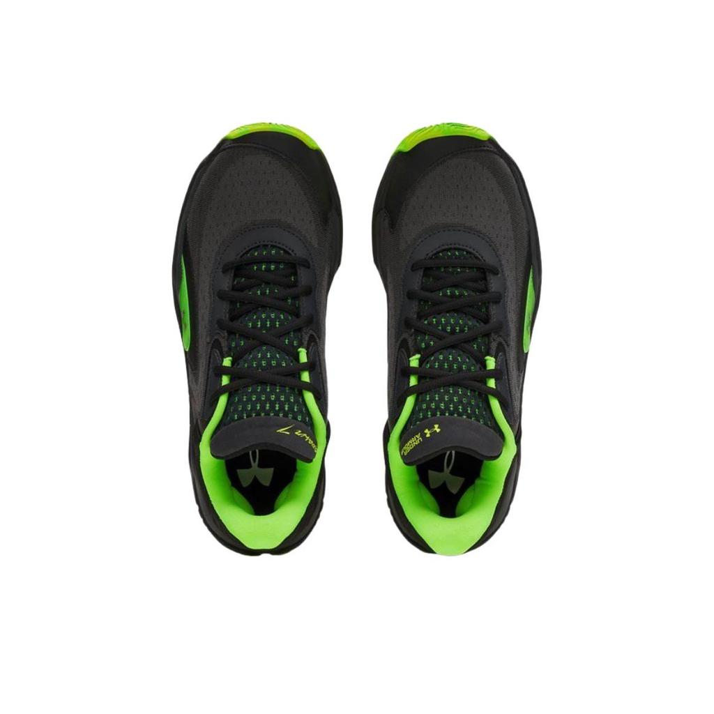 Under Armour Spawn 7 Comfortable Soft Breathable Lightweight Basketball Shoes Unisex Sneakers Black Green 3028461-004