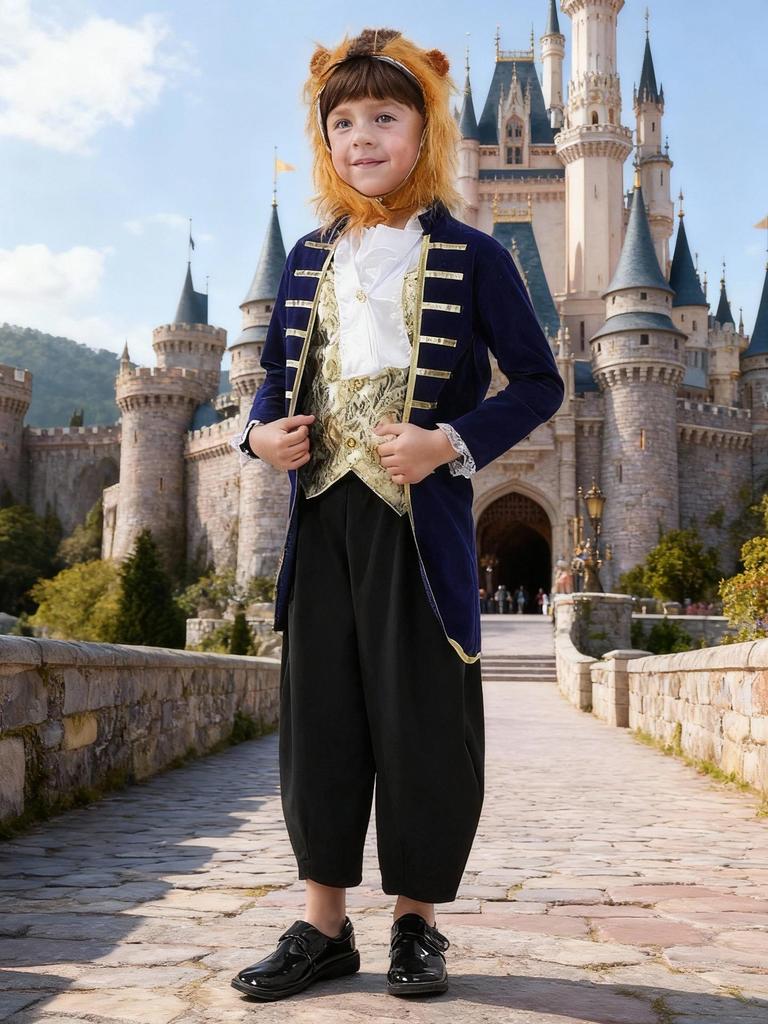 Kostium Cosplay Postaci z Bajki dla Dzieci: Piękna i Bestia