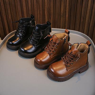 Frühling und Herbst Neue Jungen und Mädchen Ausländischen Britischen Stil Kurze Stiefel Baby Samt Warme Retro Schnee Stiefel