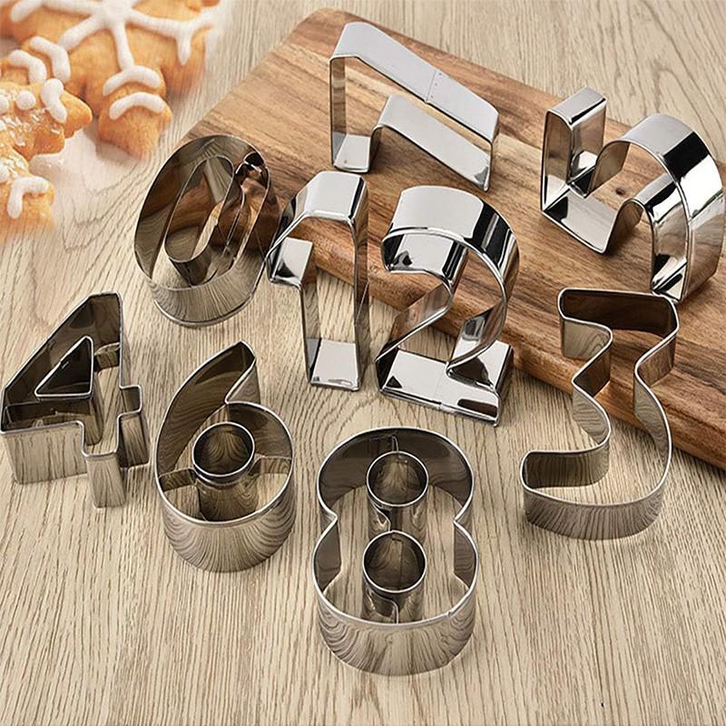 9-Piece Stainless Steel Cookie and Cake Mold Set for DIY Baking and Baby Food