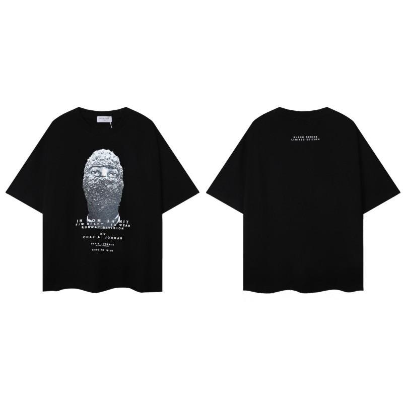 GLYDE Rundhals Herren Maske Bedrucktes Modisches Sommer Kurzarm T-Shirt Mit Persönlichkeit Und Spaß Street Trend T-Shirt