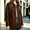 Women's Western Lapel Single-Breasted Mid-Length Casual Jacket for Fall and Winter