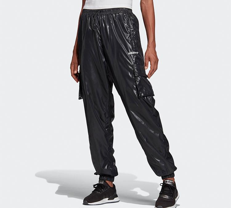 adidas Originální Pletené Tepláky Dámské Černé Středně Volné Rovné Kalhoty GC8755