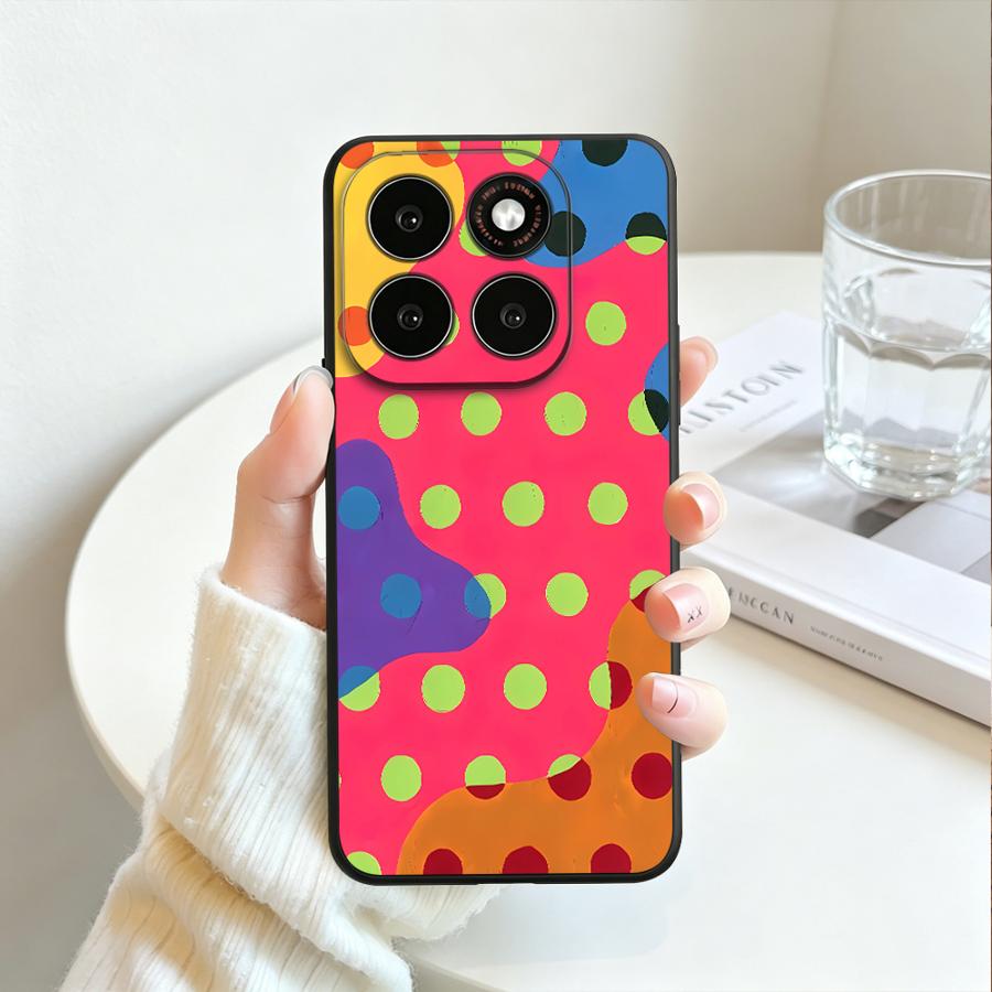 Black Dot Grid Case for Motorola G96 G22 G51 G73 G50 G53 G30 Edge 70 50 40 20 Pro 30 Lite S30 G71 G60s Phone Cover G32 G85 G86