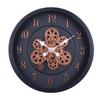 40CM Creative Dynamic Gear Clock Living Room Retro Wall Clock Decoration Modern Wood Grain Clock Wall Clock