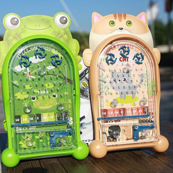 Pinball Game Classic Educational Toy Random Color Cute Animal Frog Shape Pinball Machine for Kids