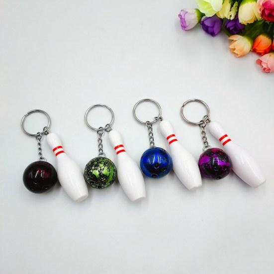 Car Key Chain Bowling Mini Ball Shape Smooth Surface Key Ring Easy Installation Sports Keyring Pendant Man Women Gift