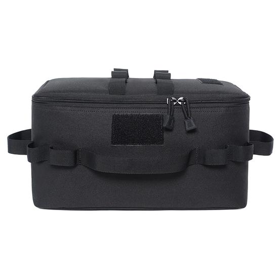 

Кемпінгова сумка для зберігання великої місткості з кількома відділеннями на блискавці, зносостійка оксфордська тканина для відкритого кемпінгу, кухонний посуд для нігтів. чорний