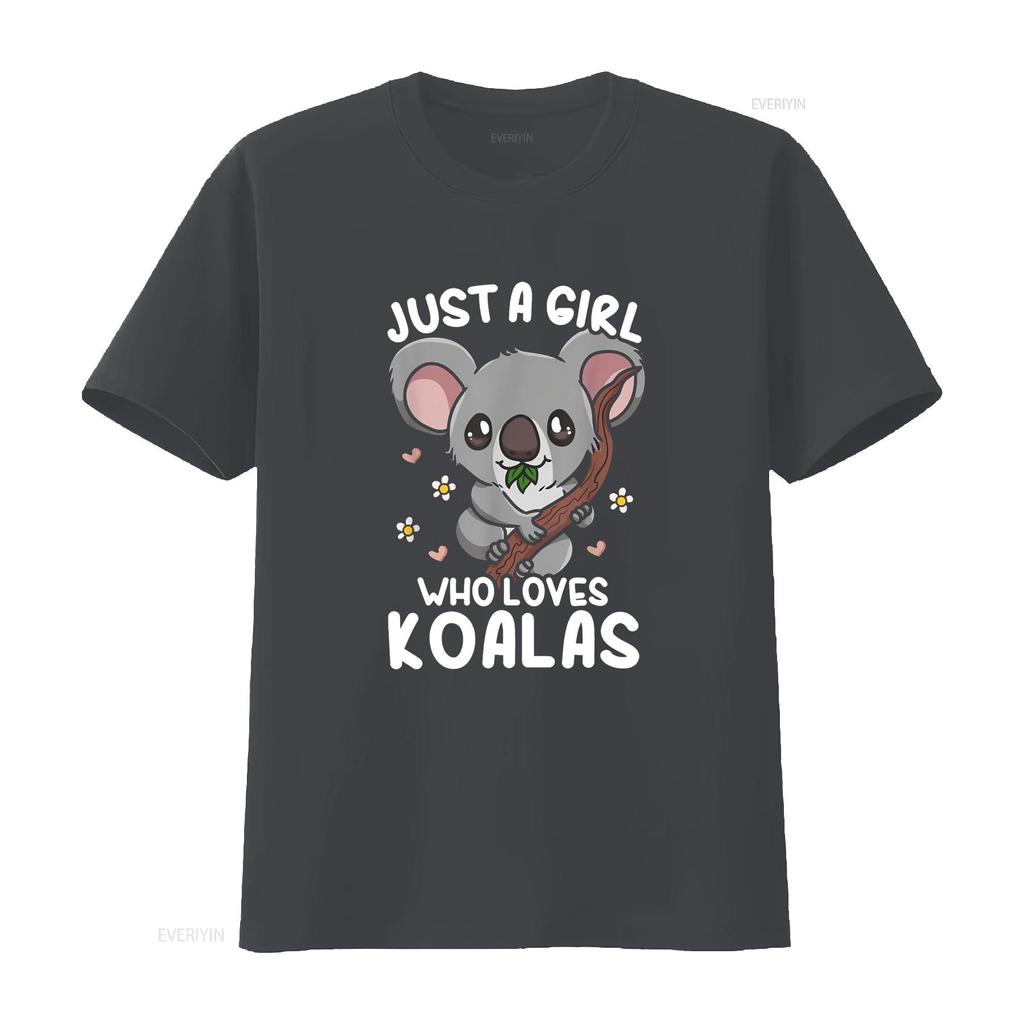 Koala Just a Girl Who Loves Koalas T Shirt vintage Washed streetwear Unisex graphic fashion Casual homme Breathable Comfortable