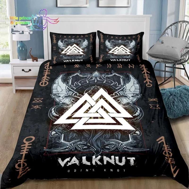 Viking Pattern Nordic Mythology Raven Bedding Set Single Twin Full Queen King Size Bed Set Adult Kid Bedroom 3D Print