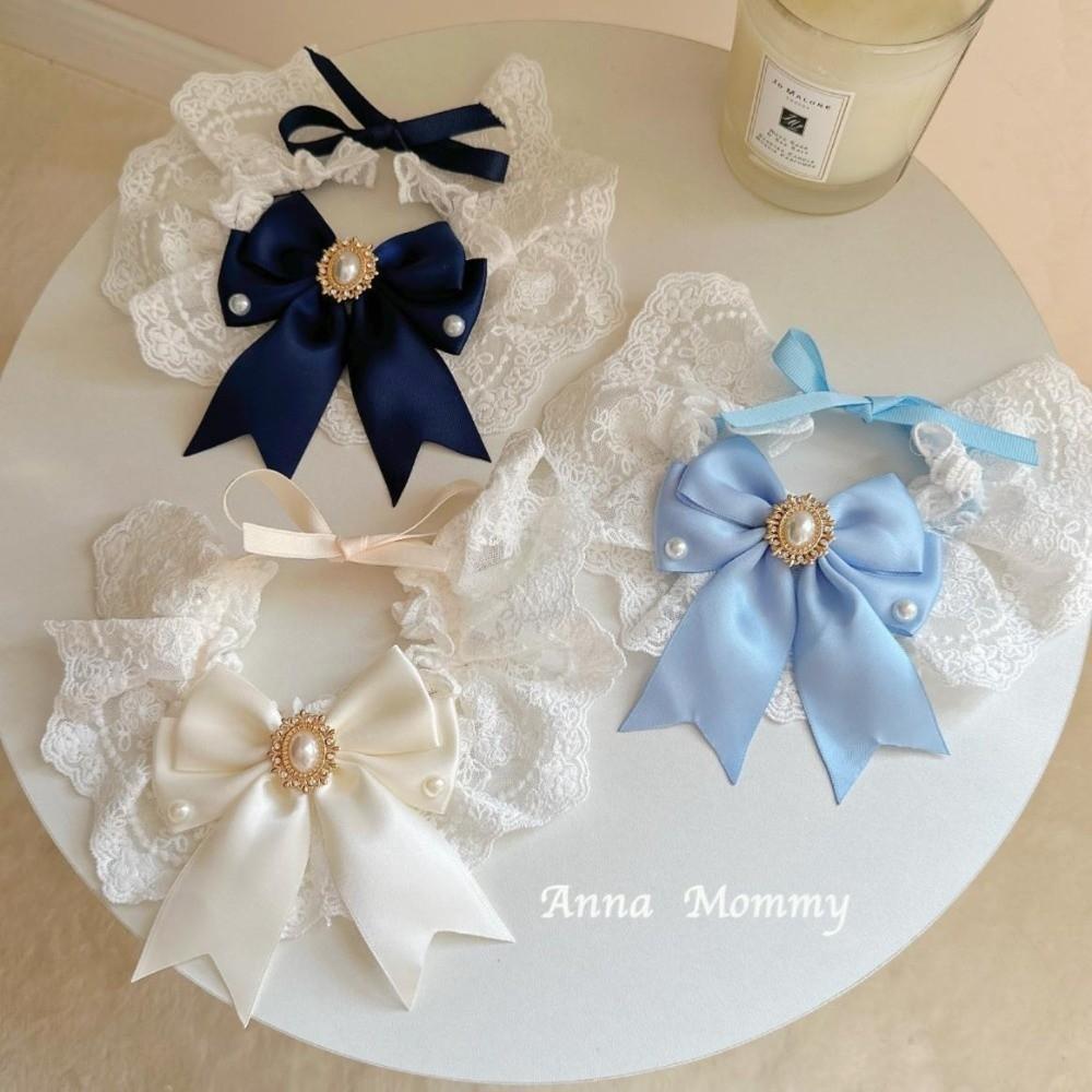 Decorative Cat Lace Bow Bib Adjustable Cat Collar Cute Pet Collar for Cat Dog