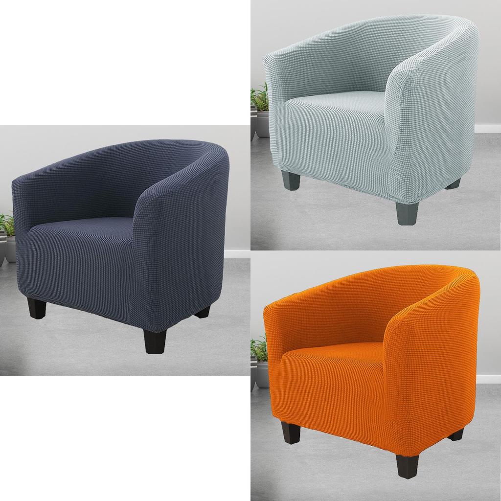 Thickened Elastic Sofa Cover For Single Sofa Chair Leisure Club With U-shaped Design Deep Grey