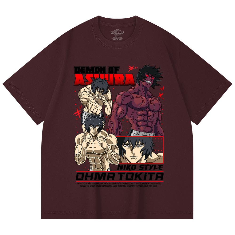 

230 Gsm 100% Cotton Baki V5 Ohma Print Unisex Heavy Cotton T Shirt 2XL