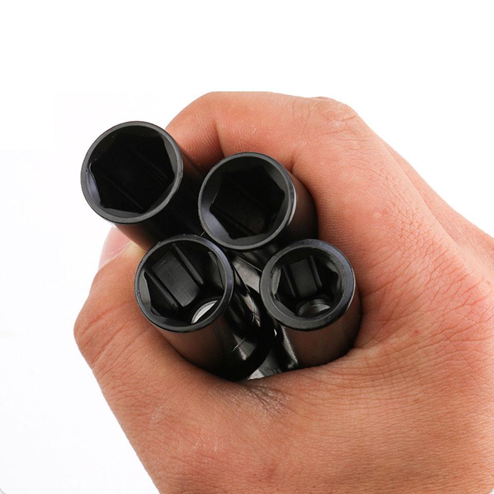 High Quality Long Extended Hex Impact Socket Set for Electric/Air Impact Wrenches Automotive Mechanical Repair Specialized Tools