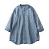 Linen Shirt Stand-up Collar Seven-quarter-sleeved White Shirt, Loose Large-size Sunscreen Shirt, Japanese Hemp Women's Clothing.