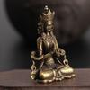 Retro Bronze Meditar Zen Budismo Casa Buda ornamento Sala de estar Decoração Artesanal Estátua de Cobre Casa de Chá Ornamento