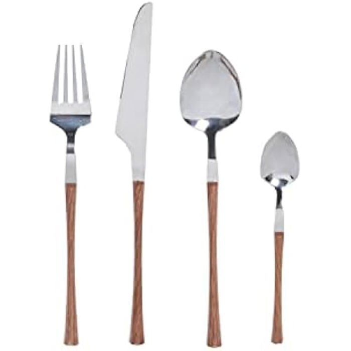 Ménagère - DKD Home Decor - Argenté - Acier inoxydable - 2,6 x 1 x 23 cm - Compatible lave-vaisselle