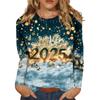 Women's And Winter Round Neck Long Sleeve T-Shirt Printed Top