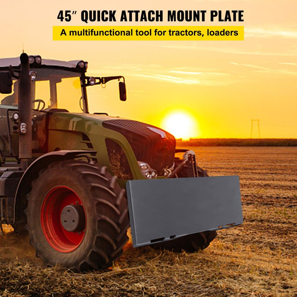 VEVOR Skid Steer Attachment 3/8in Skid Steer Quick Attach Plate 85LBS Skidsteer Attachment 18.5\" Height Quick Attach Skid Steer Attachments for