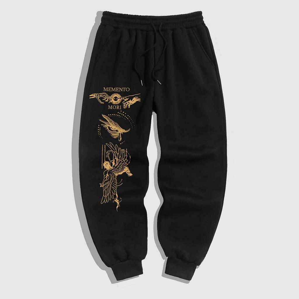 Pantalon de Jogging Style Gothique pour Homme - Chaleur Hivernale Pantalon de Sport Athlétique Décontracté avec Taille Élastique et Bas Resserré, Motifs Gothiques Géométriques
