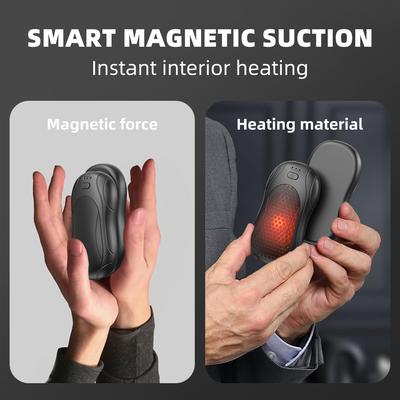 2024 Neuer tragbarer magnetischer Handwärmer, neuer geteilter 2-in-1-Handwärmer mit 3-Gang-Temperaturregelung