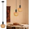 Pendant Light - NETTLIFE - Braided Rattan Model - E27 Socket - Black - Wicker Lampshade