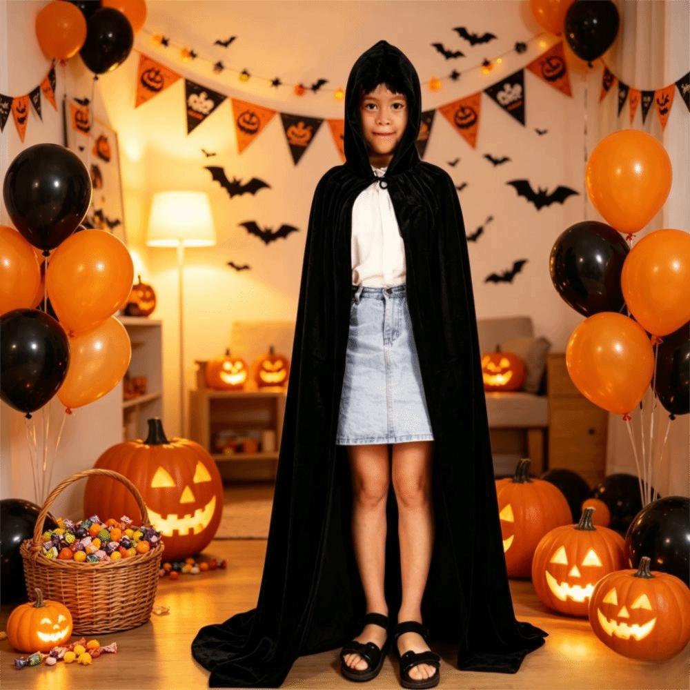 Velvet Medieval Long Cape Conceal Gown Halloween Witchcraft Robe  Medieval Reenactment