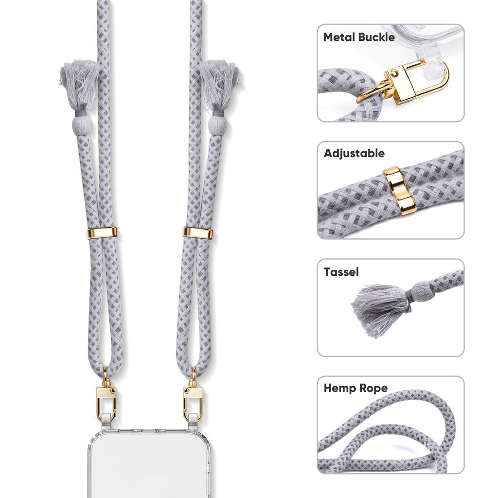 Shockproof Transparent TPU PC Mobile Phone Cases with Eyelets Clear Covers for iPhone11 12 13 ProMax Phone Lanyard Accessories