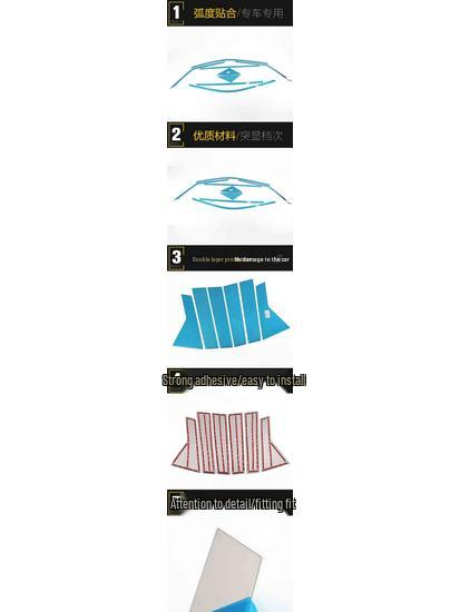 Cheetah CS9 Window Bright Anti-Scratch Stainless Steel Decorative Strip Sticker