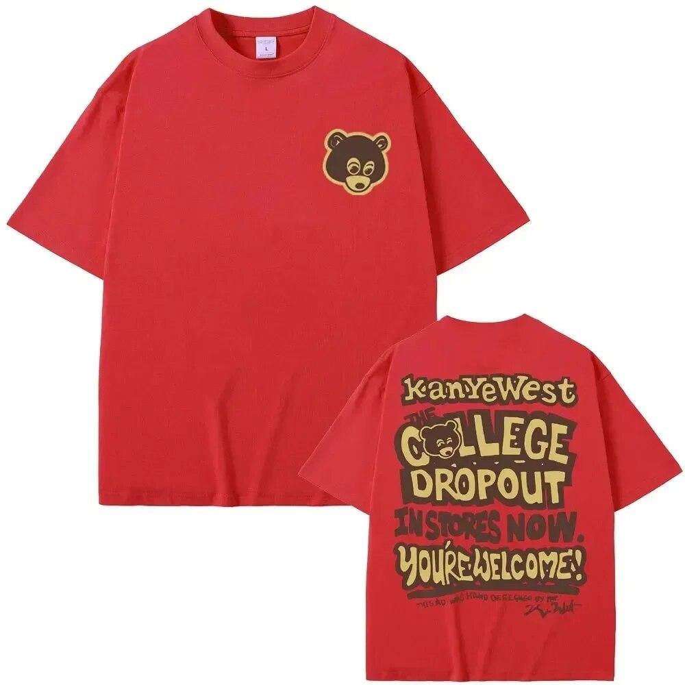 Beste kjente Kanye West The College Dropout Grafikk T-skjorte Unisex WoUnisex Hip Hop Rap Vintage T-skjorter Unisex Casual T-skjorte Unisex