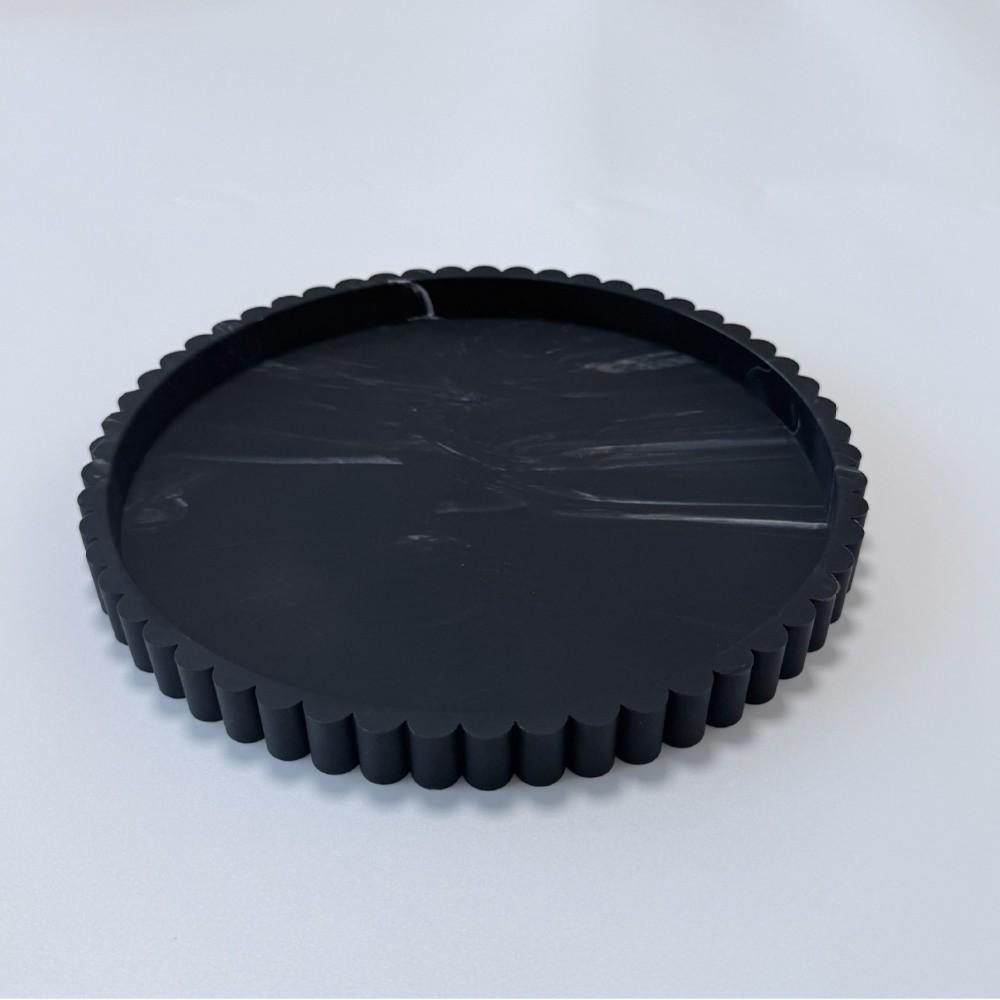 Striped Jewelry Storage Tray Round Creative Design Silicone Decorative Plate Ornaments High-end Necklaces Display Props