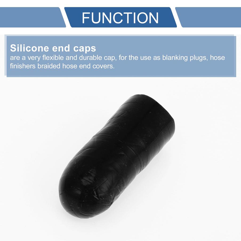 X AUTOHAUX Silicone Cap Silicone Plug Plumbing Processing Mecla Cap Plumbing End Cap Black