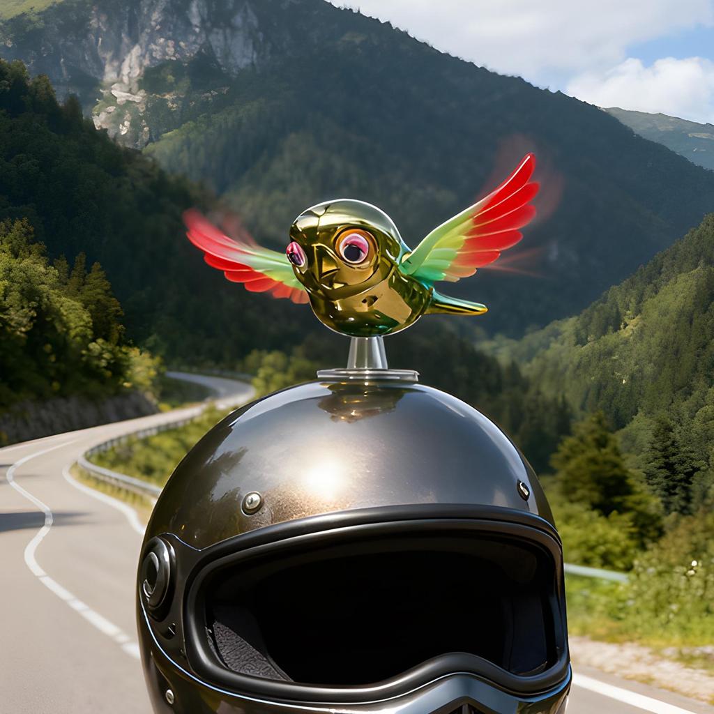 Helmet Decoration Weatherproof Cute Dynamic Motorcycle Helmet Bird Ornaments For Women Riders Cyclist Commuting Travel Touring