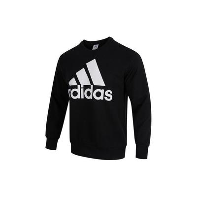 adidas Loose Crew Neck Sweatshirt With Logo Embroidery Men Sweatshirt Black IC9324
