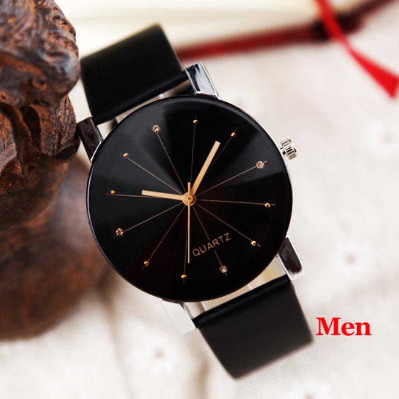 

Женские кварцевые часы, модные мужские часы с циферблатом, кожаное платье, круглый корпус, часы для влюбленных, часы Bayan Kol Saat