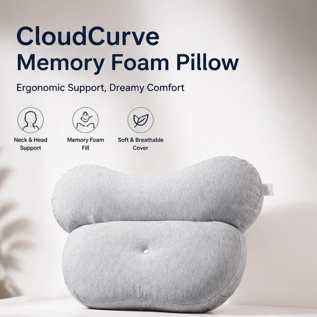 Ergonomic Memory Foam Cervical Pillow for Neck Support and Sleep Comfort
