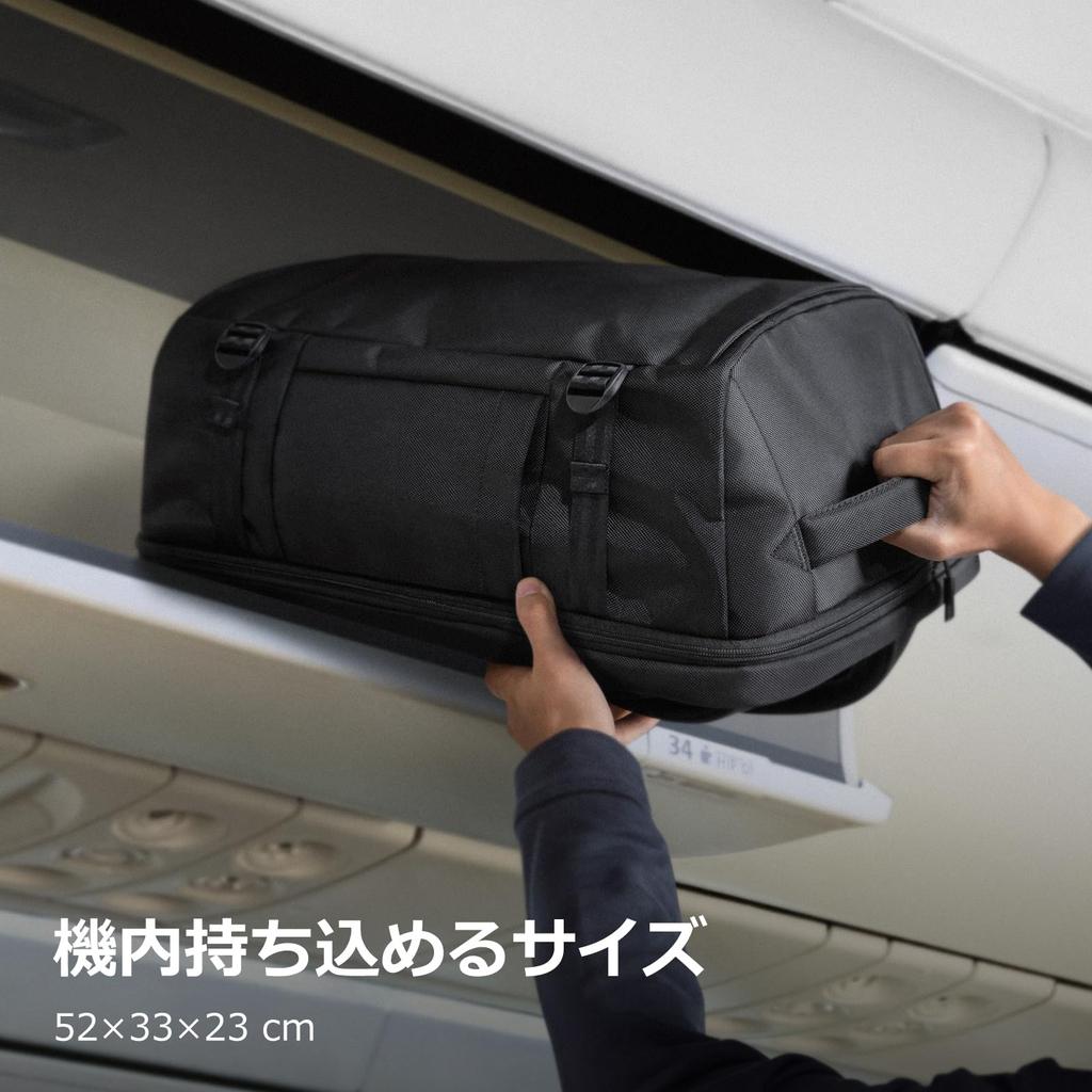 Tomtoc Travel Large Capacity Business Fits Perfect for Club Business Black Backpack, 40L, Carry-on, Backpack, Men's, Multifunctional, 17.3-inch