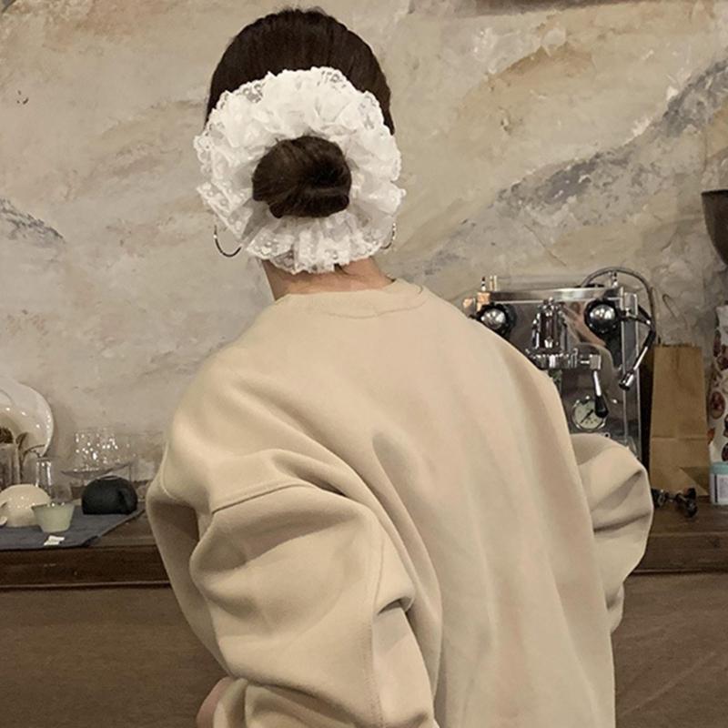 Modische Spitze Haargummis Scrunchies Für Frauen Sanfte Elastische Haarbänder Haaraccessoires Für Verschiedene Frisuren