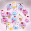 50PCS Resin Mini Colorful Strawberry Sweet Love Ice Cream Ice Cream Flatback Rhinestone DIY Nail Art Scrapbook Craft Accessories