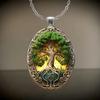 Bohemian Tree Glass Pendant Necklace