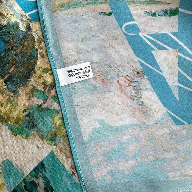 100% Pure Mulberry Silk Scarf Women 53x53cm Square Lightweight Elegant Neck Wrap Fashion Accessory