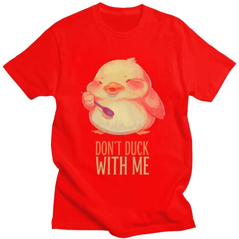 Dont Duck With Me Funny Duck T Shirt Men Women Short Sleeve Tshirts Casual Tee Tops Pure Cotton Loose Oversized Clothing S