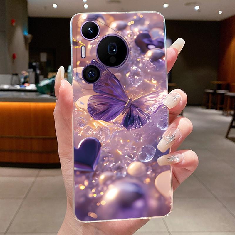

Чохол для телефону Huawei Pura 70 Pro+ 70pro Метелик Захисний корпус Huawei Pura 70 Pro Plus Прозорий м який силіконовий TPU чохол Huawei Pura 70