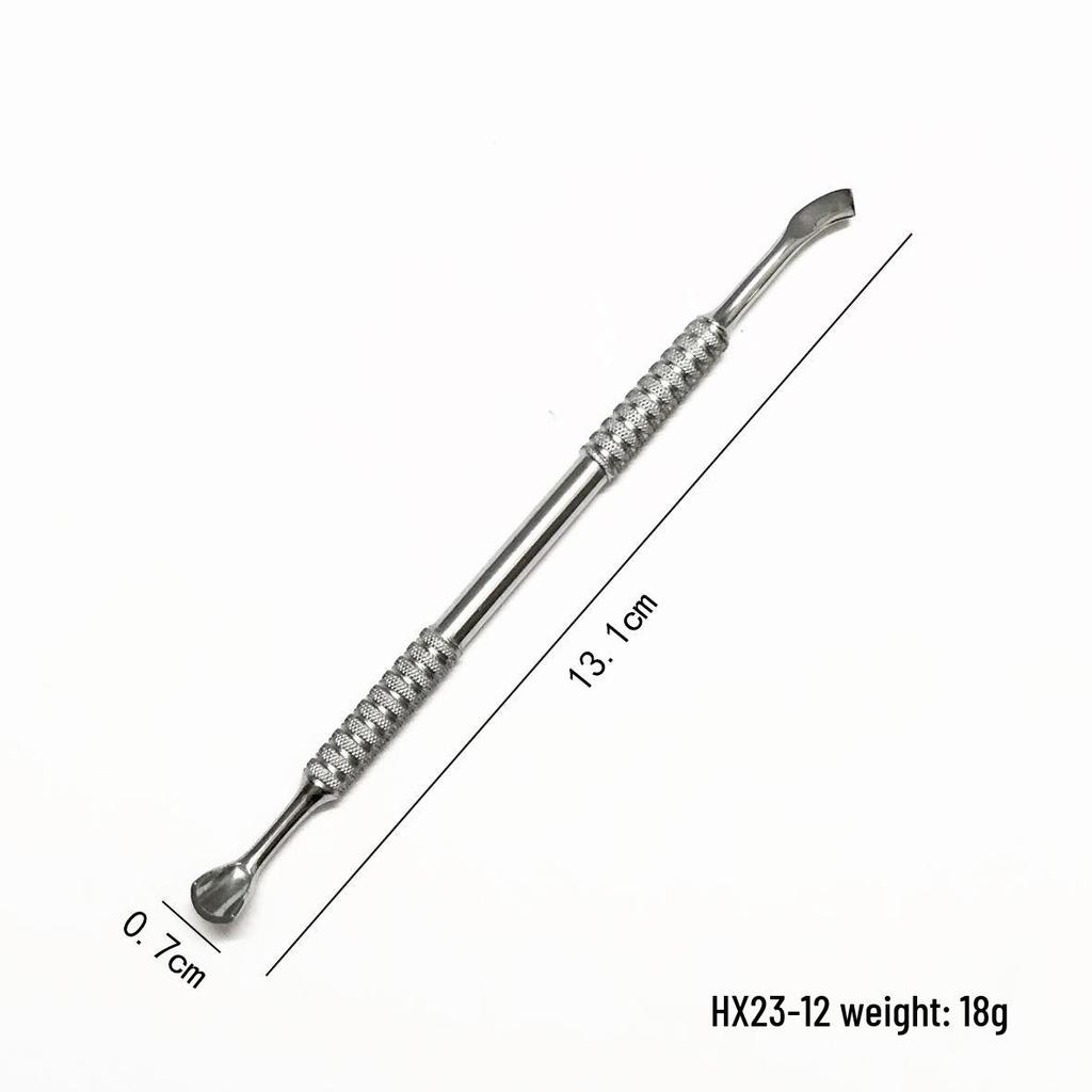 Stainless Steel Double-Headed Cuticle Pusher and Nail Scraper Tool
