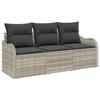 VidaXL Ensemble de canapé de jardin 3 pièces avec coussins gris clair en rotin PE 3345562
