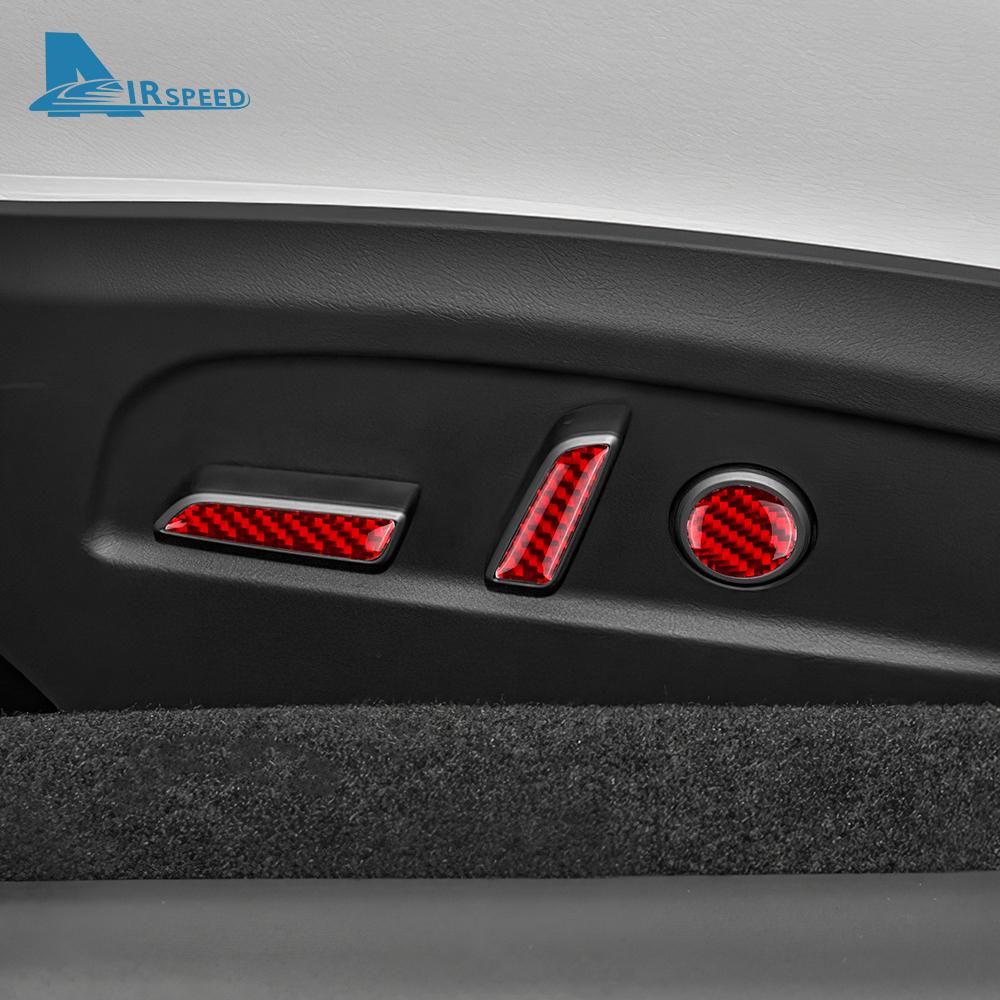 Real Soft Carbon Fiber Seat Adjustment Panel Trim Sticker For Tesla Model 3 Highland 2025 2025 Car Accessories