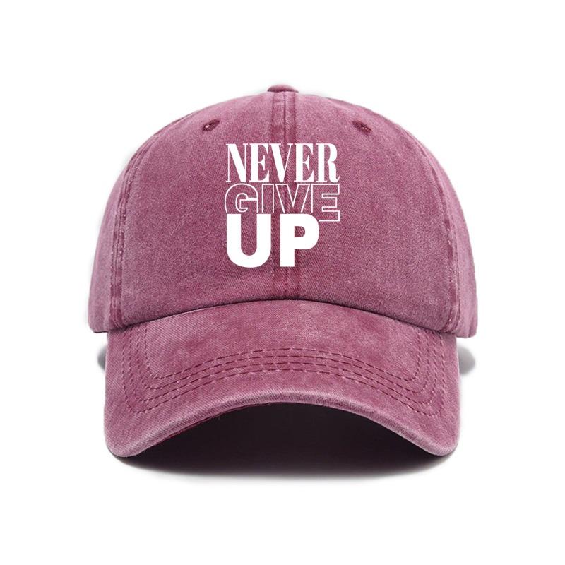 1 Stück Unisex 'never Give Up' Baseballkappe, verstellbare Sonnenschutzkappe, lässige Outdoor-Reise-Fahrerkappen für den täglichen Gebrauch, reise