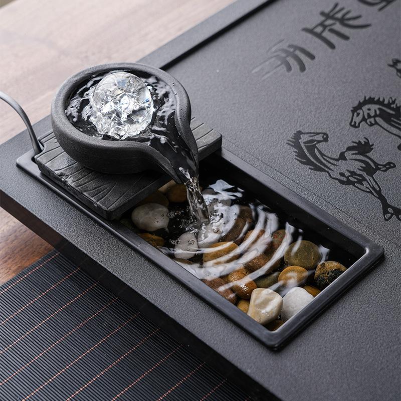 new automatic tea set ceramic household integrated flowing water tea tray kung fu imitation Wujinshi tea table